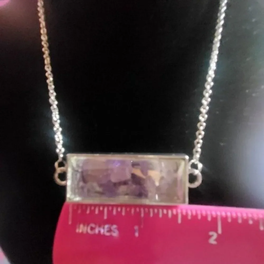 Amethyst Bar Pendant Necklace